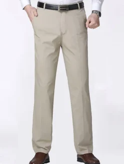 Men's Trousers Chinos Chino Pants Pocket Straight Leg Plain Comfort Breathable Outdoor Daily Going out Fashion Casual Black Yellow