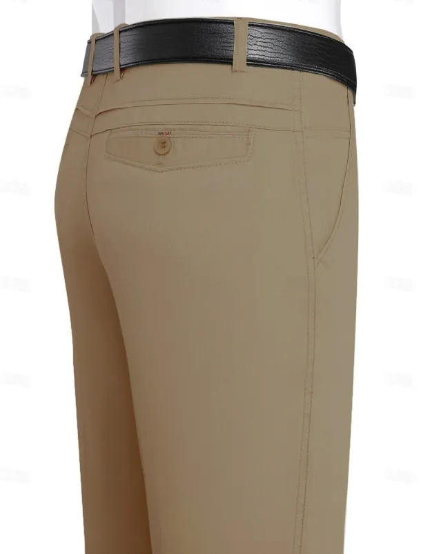Men's Trousers Chinos Chino Pants Pocket Straight Leg Plain Comfort Breathable Outdoor Daily Going out Fashion Casual Black Yellow