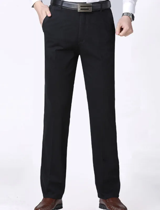 Men's Trousers Chinos Chino Pants Pocket Straight Leg Plain Comfort Breathable Outdoor Daily Going out Fashion Casual Black Yellow