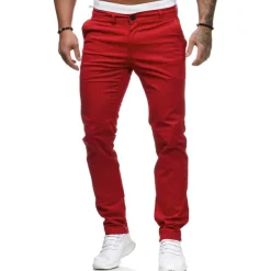 Men's Trousers Chinos Slacks Jogger Pants Straight Leg Geometry Breathable Soft Ankle-Length Home Daily Stylish Classic Style Slim Black White Mid Waist Micro-elastic