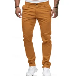 Men's Trousers Chinos Slacks Jogger Pants Straight Leg Geometry Breathable Soft Ankle-Length Home Daily Stylish Classic Style Slim Black White Mid Waist Micro-elastic