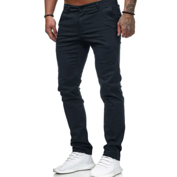 Men's Trousers Chinos Slacks Jogger Pants Straight Leg Geometry Breathable Soft Ankle-Length Home Daily Stylish Classic Style Slim Black White Mid Waist Micro-elastic