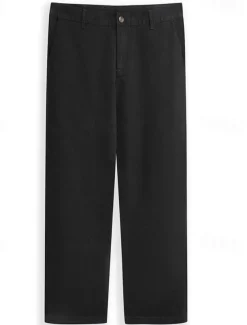 Men's Trousers Chinos Summer Pants Casual Pants Front Pocket Plain Comfort Breathable Casual Daily Holiday Fashion Basic Black White