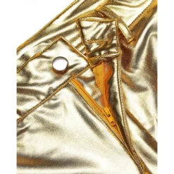 Men's Trousers Faux Leather Pants Casual Pants Front Pocket Plain Comfort Party Daily Holiday Fashion Glitters Silver Black