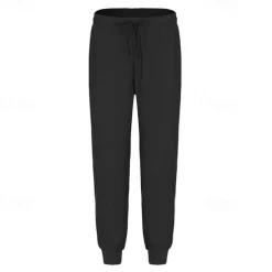 Men's Trousers Jogging Pants Sports Pants Training Pants Pocket Drawstring Elastic Waist Plain Comfort Sports Outdoor Daily Fashion Casual Black Gray Micro-elastic