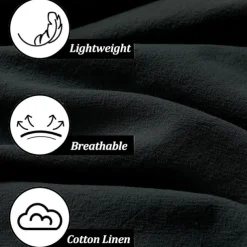 Men's Trousers Plain Full Length Casual Daily Cotton Linen Light Blue Micro-elastic