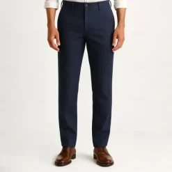 Men's Trousers Solid Color Knee Length Business Classic Style Casual Black White Inelastic