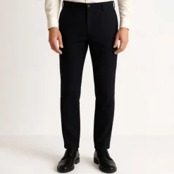 Men's Trousers Solid Color Knee Length Business Classic Style Casual Black White Inelastic