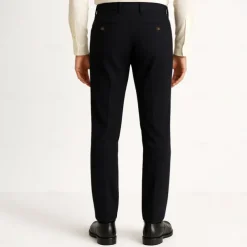 Men's Trousers Solid Color Knee Length Business Classic Style Casual Black White Inelastic