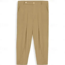 Men's Trousers Summer Pants Tapered Carrot Pants Beach Pants Front Pocket Pleats Plain Comfort Breathable Casual Daily Holiday Fashion Streetwear Black White