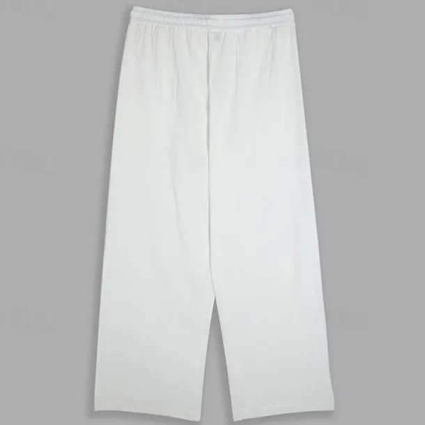 Men's Trousers Summer Pants Beach Pants Drawstring Elastic Waist Straight Leg Plain Comfort Yoga Daily Fashion Streetwear Navy Black