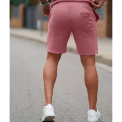 Men's T-shirt Suits 2 Pieces Outfits Tee & Shorts Short Sleeve Crew Neck Summer Plain Fashion Casual 2 Piece Vacation Daily Wear Going out White Pink Green Top Tee for Men