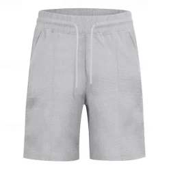 Men's T-shirt Suits 2 Pieces Outfits Tee & Shorts Short Sleeve Standing Collar Summer Color Block Fashion Casual Lace up 2 Piece Vacation Daily Wear Going out Black White Royal Blue Top Tee for Men