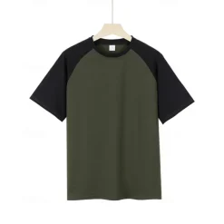 Men's T-shirt Suits 2 Pieces Outfits Tee & Shorts Short Sleeve Crew Neck Summer Color Block Fashion Casual 2 Piece Vacation Daily Wear Going out Yellow Orange Army Green Top Tee for Men