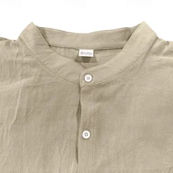 Men's T-shirt Suits Shirt and Pant Sets 2 Pieces Outfits Long Sleeve Stand Collar Summer Spring Plain Fashion Casual 2 Piece Vacation Daily Wear Going out Black White Blue Top Tee for Men