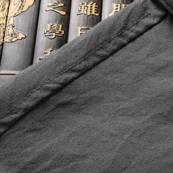 Men's T-shirt Suits Shirt and Pant Sets 2 Pieces Outfits Long Sleeve Standing Collar Spring & Fall Plain Fashion Chinese Style Casual 2 Piece Vacation Daily Wear Going out Black White Navy Blue Top