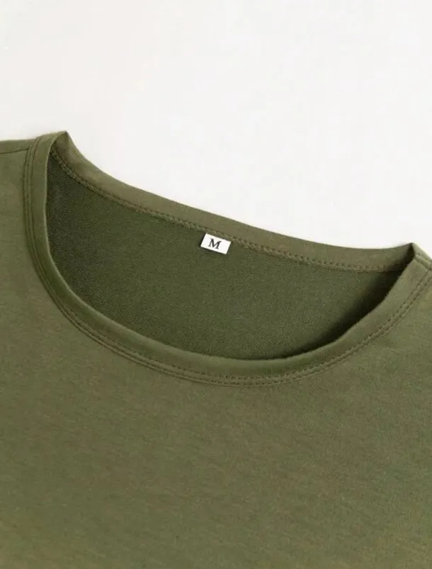 Men's T-shirt Suits Tee & Drawstring Waist Pants Short Sleeves Crew Neck Summer Gymnatics Casual Color Block Street Style Vacation Daily Wear Activewear Army Green Black Yellow Top Tee for Men