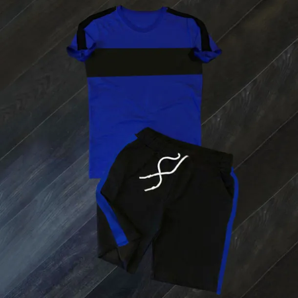 Men's T-shirt Suits Tracksuit Tennis Shirt Shorts and T Shirt Set Short Sleeve Crew Neck Spring & Summer Color Block Sports Fashion Designer 2 Piece Outdoor Street Casual Black White Yellow Top Tee