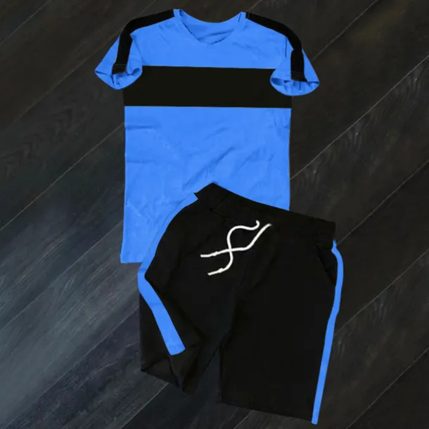 Men's T-shirt Suits Tracksuit Tennis Shirt Shorts and T Shirt Set Short Sleeve Crew Neck Spring & Summer Color Block Sports Fashion Designer 2 Piece Outdoor Street Casual Black White Yellow Top Tee