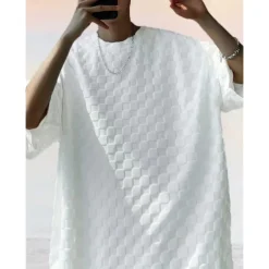 Men's T-shirt Suits Tracksuit Tennis Shirt Shorts and T Shirt Set Short Sleeves Crew Neck Summer Plaid Plain Gymnatics Casual 2 Piece Vacation Daily Wear Activewear Black White Gray Top Tee for Men