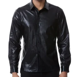 Men's Tuxedo Shirts Plain Party Holiday Silver Black Long Sleeve Turndown Spring & Fall Clothing Apparel Button-Down