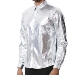 Men's Tuxedo Shirts Plain Party Holiday Silver Black Long Sleeve Turndown Spring & Fall Clothing Apparel Button-Down