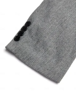 Men's Tweed Blazer Closure collar Retro Vintage Herringbone Blazer Brown khaki Dark Grey Plus Size Single Breasted Two-buttons