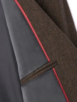 Men's Tweed Blazer Notch Collar Retro Vintage Herringbone Blazer Navy Blue Brown Dark Grey Standard Fit Single Breasted Three-buttons