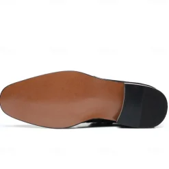 Men's Two-Tone Faux Leather and Suede Monk Strap Shoes – Elegant Buckle Dress Shoes for Formal Occasions