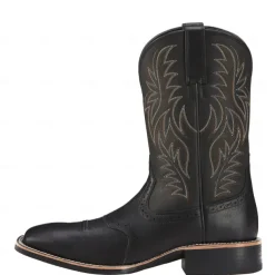 Men's Two-Tone Faux Leather Western Cowboy Boots – Classic Embroidered Design, Durable Construction, Perfect for Riding, Outdoor, and Casual Wear