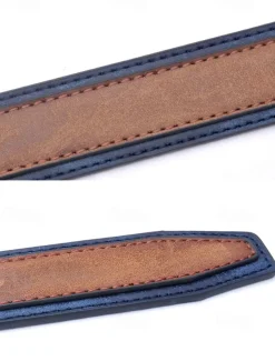 Men's Two-Tone Faux Leather Belt | Stylish Brown and Blue Design with Metal Buckle for Casual and Formal Wear