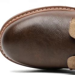 Men's Two-Tone Lace-Up Ankle Boots | Faux Leather and Suede Design for Casual and Outdoor Wear