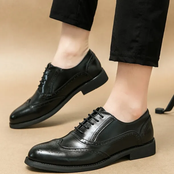 Men's Two-Tone Wingtip Oxford Brogue Shoes in Brown and White, Genuine Leather Gatsby-Inspired 1920s Vintage Dress Shoes for Wedding, Jazz Party, and Formal Events