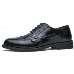 Men's Two-Tone Wingtip Oxford Brogue Shoes in Brown and White, Genuine Leather Gatsby-Inspired 1920s Vintage Dress Shoes for Wedding, Jazz Party, and Formal Events