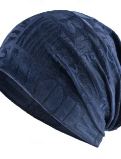Men's Unisex Beanie Hat Beanies Skull Cap Black Blue Polyester Cozy Daily Wear Going out Patterned
