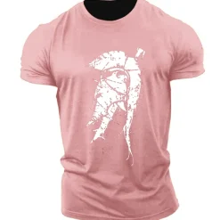 Men's Unisex Geometric T shirt Casual Style Classic Style Cool Shirt Short Sleeve T shirt Print Crew Neck Shirt Sports Casual Big and Tall Outdoor Street Holiday Light Pink Black White Summer