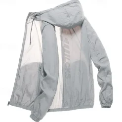 Men's UPF 50+ UV Sun Protection Zip Up Hoodie Long Sleeve Fishing Running Hiking Jacket Summer Outdoor Windproof Ultra Light (UL) Quick Dry Outerwear Coat Top Climbing Beach Yellow Blue Grey White