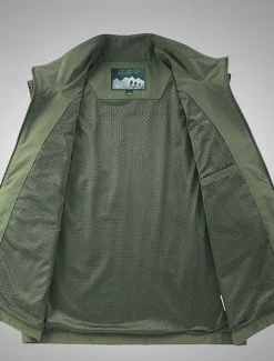 Men's Vest Gilet Fishing Vest Hiking Vest Sleeveless Vest Gilet Jacket Outdoor Street Daily Going out Streetwear Casual Spring Fall Pocket Polyester Nylon Breathable Plain Zipper Stand Collar Loose
