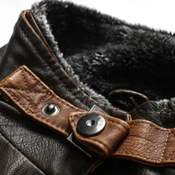 Men's Vest Gilet Wedding Event / Party Daily Fashion Business Fall & Winter Pocket Fleece PU Leather Thermal Warm Plain Zipper Stand Collar Regular Fit Coffee Vest