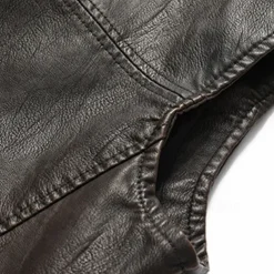 Men's Vest Gilet Wedding Event / Party Daily Fashion Business Fall & Winter Pocket Fleece PU Leather Thermal Warm Plain Zipper Stand Collar Regular Fit Coffee Vest