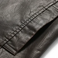 Men's Vest Gilet Wedding Event / Party Daily Fashion Business Fall & Winter Pocket Fleece PU Leather Thermal Warm Plain Zipper Stand Collar Regular Fit Coffee Vest