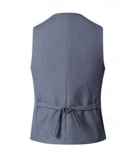 Men's Vest Waistcoat Business Daily Wear Party & Evening Fashion Basic Spring & Fall Patchwork Polyester Comfortable Plain Single Breasted V Neck Regular Fit Black Red Navy Blue Gray Vest