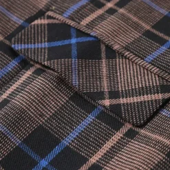 Men's Vest Waistcoat Gilet Vacation Party Business Fashion Casual Spring & Fall Buttons Pocket Polyester Comfortable Plaid Double Breasted Lapel Regular Fit Light Coffee Black Dark Gray Coffee Vest