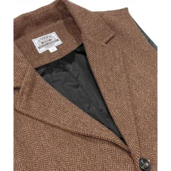 Men's Vest Waistcoat Gilet Vacation Party Business Fashion Casual Spring Fall Buttons Pocket Woolen Comfortable Solid Color Single Breasted One-button Flat collar Regular Fit Brown Army Green Gray