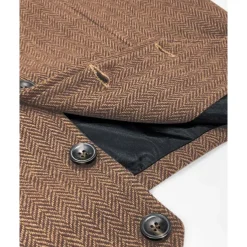 Men's Vest Waistcoat Gilet Vacation Party Business Fashion Casual Spring Fall Buttons Pocket Woolen Comfortable Solid Color Single Breasted One-button Flat collar Regular Fit Brown Army Green Gray