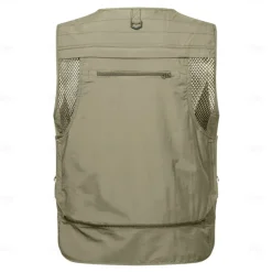 Men's Vest Waistcoat Gilet Fishing Vest Hiking Vest Sports Outdoor Fishing Photography Camping & Hiking Casual Fall Winter Mesh Side Pockets Quick Dry Double Layered Polyester Tactical Practical