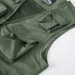 Men's Vest Waistcoat Gilet Fishing Vest Hiking Vest Sports Outdoor Fishing Photography Camping & Hiking Casual Fall Winter Mesh Side Pockets Quick Dry Double Layered Polyester Tactical Practical
