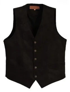 Men's Vest Waistcoat Gilet Vacation Daily Wedding Party Date Fashion Casual Spring Fall Buttons Pocket Nylon Comfortable Plain Single Breasted One-button V Neck Regular Fit Black Light Brown Coffee