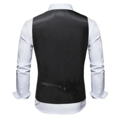 Men's Vest Waistcoat Gilet Wedding Office & Career Daily Wear Party / Cocktail Business Modern Contemporary Spring Fall Embroidered Pocket Print Button-Down Polyester Soft Outdoor Comfortable Flower