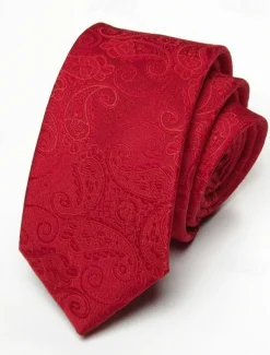 Men's Vintage Ties Wedding Party Patterned Tie with Floral Printed Black Yellow Red